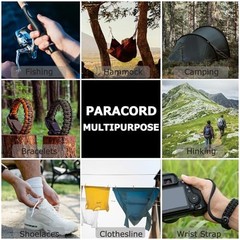 Paracord 325lb Diameter 2.7mm – 5 Strand Parachute Spool Cord – 100 ft Black