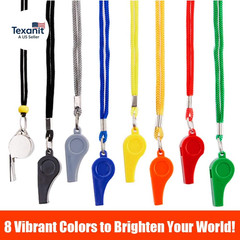 Whistle, Sports Whistles with Lanyard, Loud Crisp Sound Whistle Bulk Ideal for C