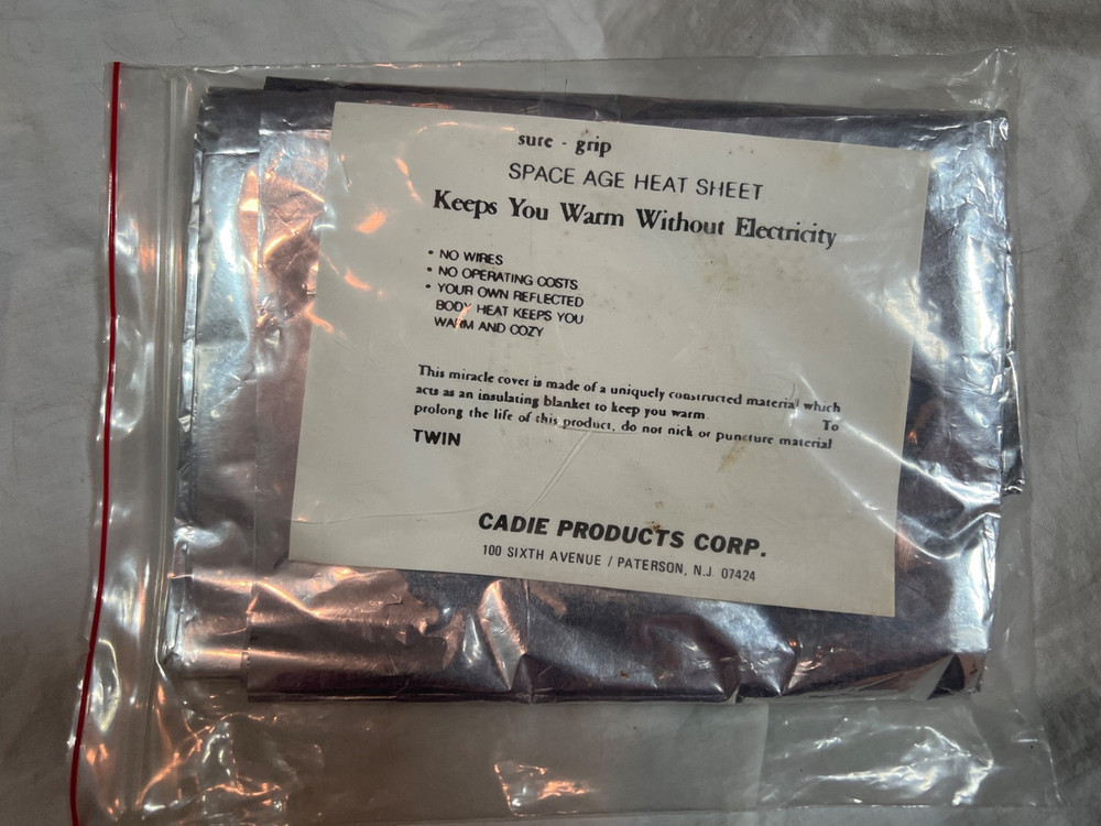 NEW Vintage Cadie Thermal Heat Reflective Emergency Survival Wrap Space Blanket