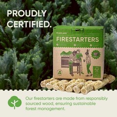 Eco-Friendly Fire Starters – 130 Waterproof Wood Starters for Grills & Campfires