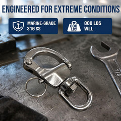 316 Stainless Steel Swivel Eye Snap Shackle Quick Release,Bail Rigging Clip