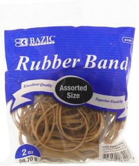 BAZIC Rubber Bands, Assorted Size 2 Oz./ 56.70 g, Made in USA 1-Pack, Beige