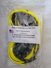 Two Paracord Bracelet Kit, DIY, With Two 1/2″ Contoured Black Plastic Buckles.