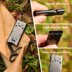 Stainless Steel High Decibel Outdoor Life-Saving Emergency Whistle (Three Tub…