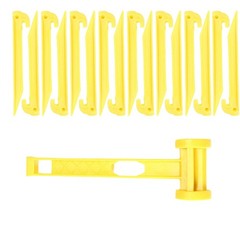 AITIME 30 Pcs 9 Inch Plastic Tent Stakes with 1 23cm, Yellow-30pcs&Hammer