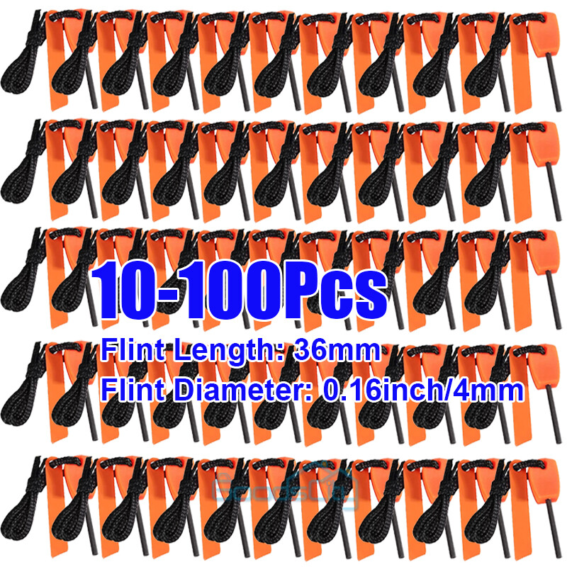 10-100x Ferro Rod Flint Fire Starter Magnesium Flint Survival Striker Flint