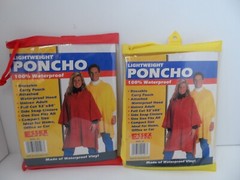 Essex Mfg. Vtg. Yellow/Blue Lightweight Rain Poncho 52″×80″ – NEW – Lot of 2