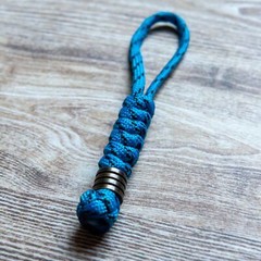 Paracord Short Lanyard Holder for Folding Knife EDC Stainless Steel Metal Beads
