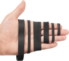 65Pcs Rubber Bands Assorted Sizes Black 6 sizes 1.5in 2in size 82 size#94 size 6