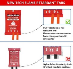 SecuCaptain Emergency Fire Blanket for Home – 60″x60″ 60"x60", Red