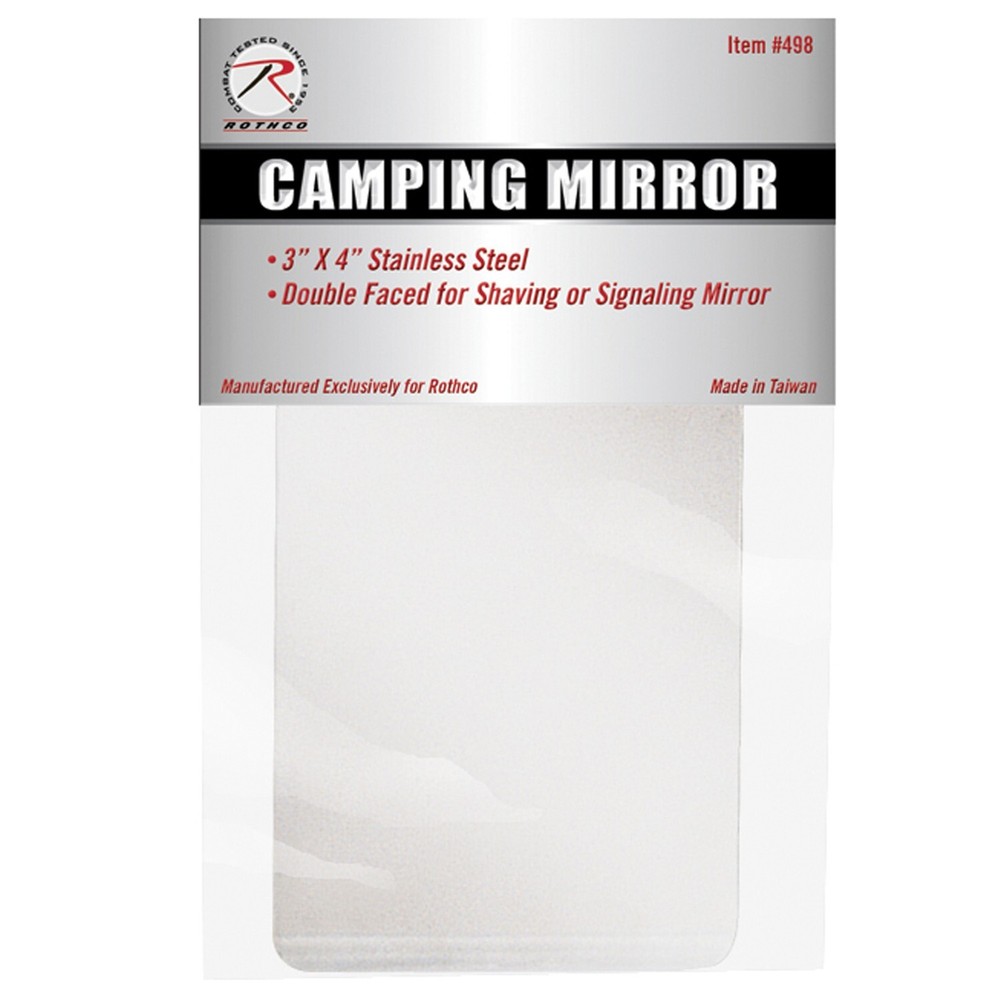 Camping Mirror Stainless Steel Pocket Signalling Signal Shaving Mirror 3″x4″