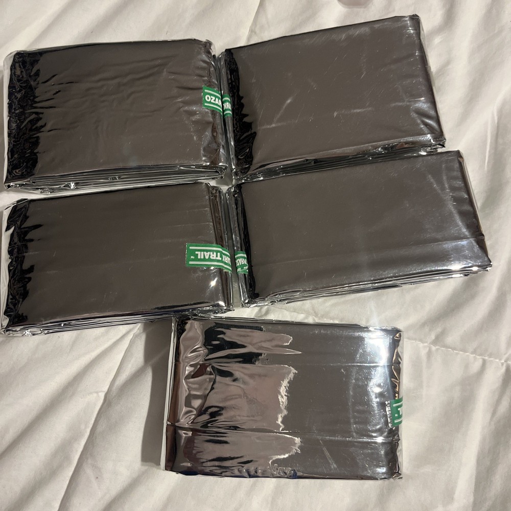 5 Pack Mylar Emergency Thermal Blankets 52×84 Spa Body Wrap Foil Sheets New Seal