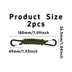 2Pcs Paracord Keychain with Carabiner Clip, Braided Paracord Lanyard Key Chai…
