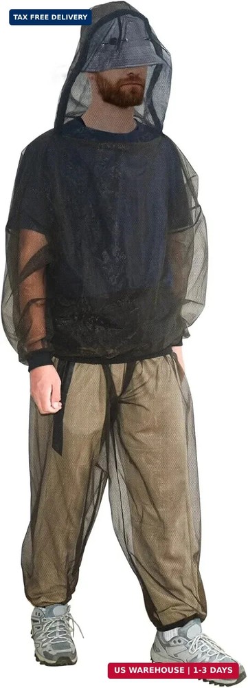 Mosquito Suit – Net Pants & Jacket with Hood – Mesh Bug Suit for Outdoor Protect