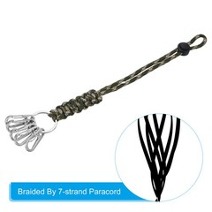 2Pcs 11″ Paracord KeyChain with Clasps Adjustable Braided Lanyard Camo Green