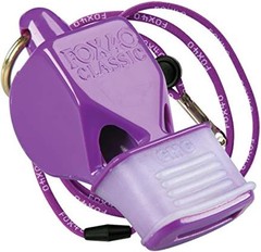 Lightweight Purple Pealess Safety Whistle, 115 dB with Cushioned Grip & Lanyard