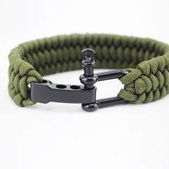 Survival Rope Paracord Bracelet Outdoor Camping Hiking Steel Shackle Buckle New