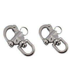 Stainless Steel Swivel Eye Snap Shackle Quick Release Bail Rigging Marine Clip