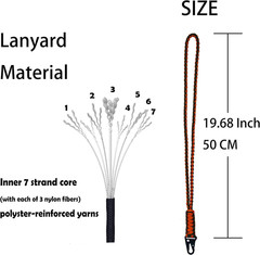 Paracord Lanyard Keychain – Heavy Duty Key Strap with Whistle & Badge ID Wallet
