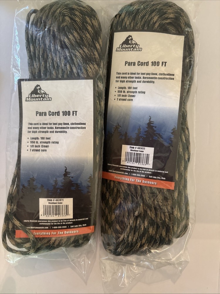 Set Of 2 Liberty Mountain 550 Paracord USA MADE 100 Ft
