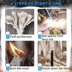 The Professional Ferro Rod Fire Starter Kits Including a 5 Ferro Rod and Two 12
