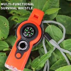 Emergency Survival Function Whistle, Outdoor Multifunctional Tool Safety Orange