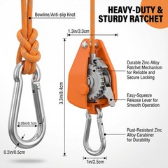 6pk 14ft Ratchet Tie Down Straps Pulley Rope Carabiner Heavy Duty Cargo Kayak
