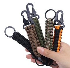 Tactical 550 Paracord Keychain with HK Clip EDC Keyfob Rugged Key Lanyard by JQT