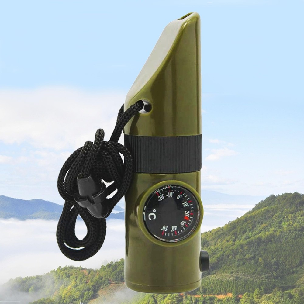 Survival Whistle, 7in1 Whistle Survival, Multifunctional Camping Signal Whist…