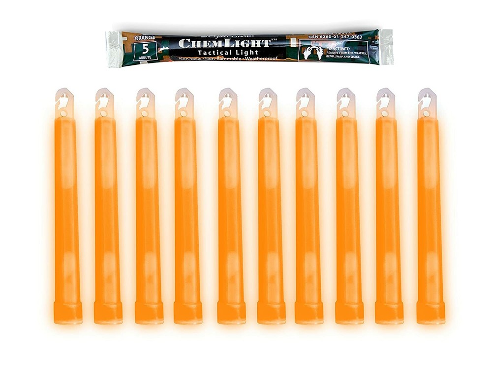 Orange Cyalume ULRTA HI Standard Issue for U.S. Military Personnel EX 7/2022