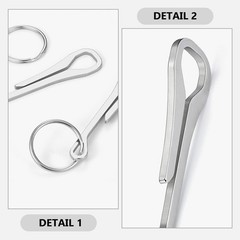 2Pcs Reusable Stainless Steel Key Ring Buckles for Outdoor Travel Use