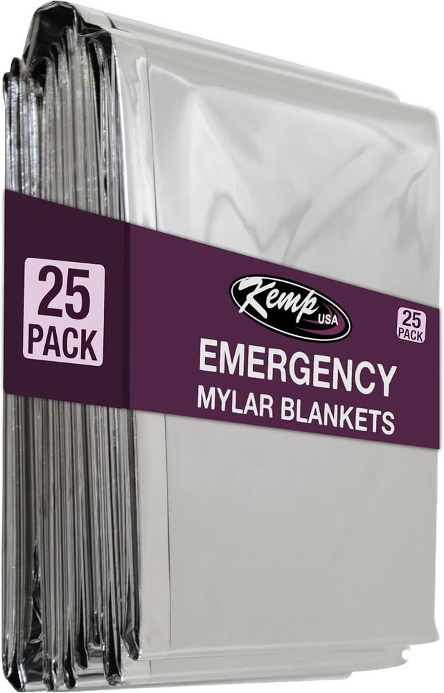Emergency Mylar Blanket Pack of 25 Lightweight Thermal Reflective Survival Blank