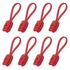8Pcs Reflective Paracord Zipper Pull, 85 mm Length for Backpacks, Red