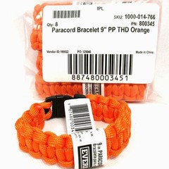 Everbuilt 550 Paracord 7 Strand Large Orange Survival Bracelets – Lot Of 104