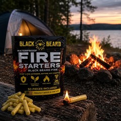 Black Beard Fire Plugs 50 Plugs | 100% Weatherproof Fire Starter for Campfire…
