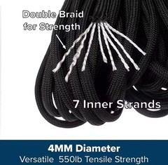 31M 550 Paracord Rope 7 Strand Core 4mm Parachute Cord Survival Camping DIY Craf