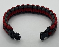 Handmade 550 Cord Bracelet • Survival EDC Red Gray