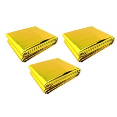 3pcs Outdoor Gold and Silver Double-sided Blankets (Assorted Color)