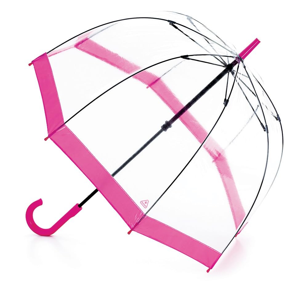 Fulton Bird Cage Umbrella, Pink Rim, Pink Rim, Walking Length, Single