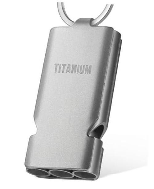 3-Tube Loud Whistle for Emergency Survival, 130db+ High Titanium (Matte1 Pack)