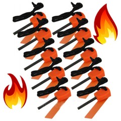10x Fire Starter Scraper Flint Striker Survival Kit Ferro Rod Outdoor Camping