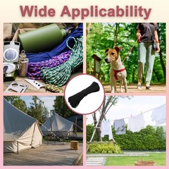 Paracord rope 550lb 60m, for tent 4mm 7 fibers black for hiking
