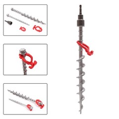 GarfatolRv 12 Pcs Aluminum Ground Anchors, Non-Rust Cast 6B+6M, Silver,red