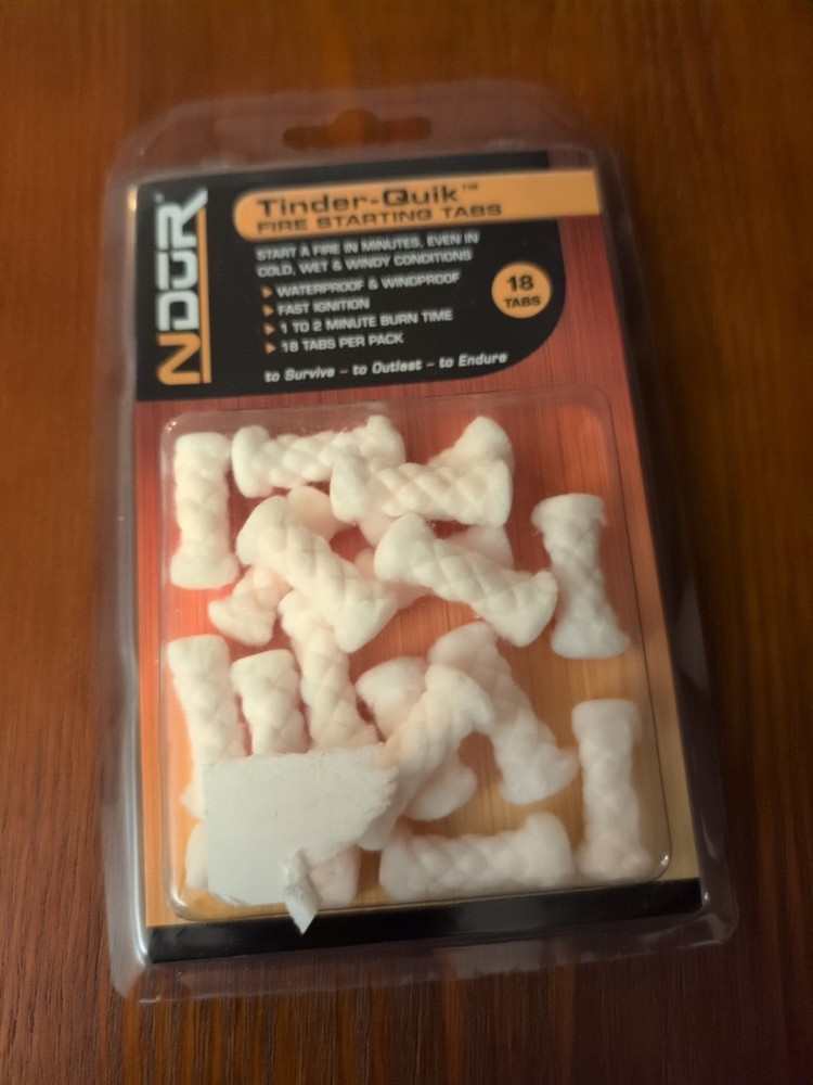 Ndur ND22030 Tinder Quik Fire Starting Tabs Water / Windproof Package Of 18