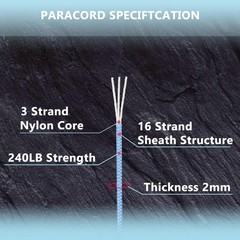 LUYADIN Paracord 240lb – Diameter 2mm Micro Utility Cord -3 100 ft, Black