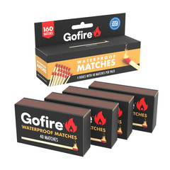 🔥 GoFire Waterproof Fire Starters –4 Packs of 40 (160 Total) Outdoor, Campin
