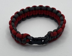 Handmade 550 Cord Bracelet • Survival EDC Red Gray