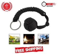 3pcs Paracord Monkey Fist Keychain with Steel Ball – Outdoor Survival & Safety