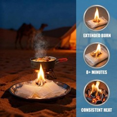 Quick Instant Fire Starter – 100 Pack Waterproof,8+ Minute Burn Time, for Cam…