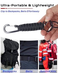 Paracord Keychain Carabiner With Strap, Tactical Paracord Carabiner Keychain,…